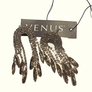 Venus gold dangly earrings, new with tags/never worn
